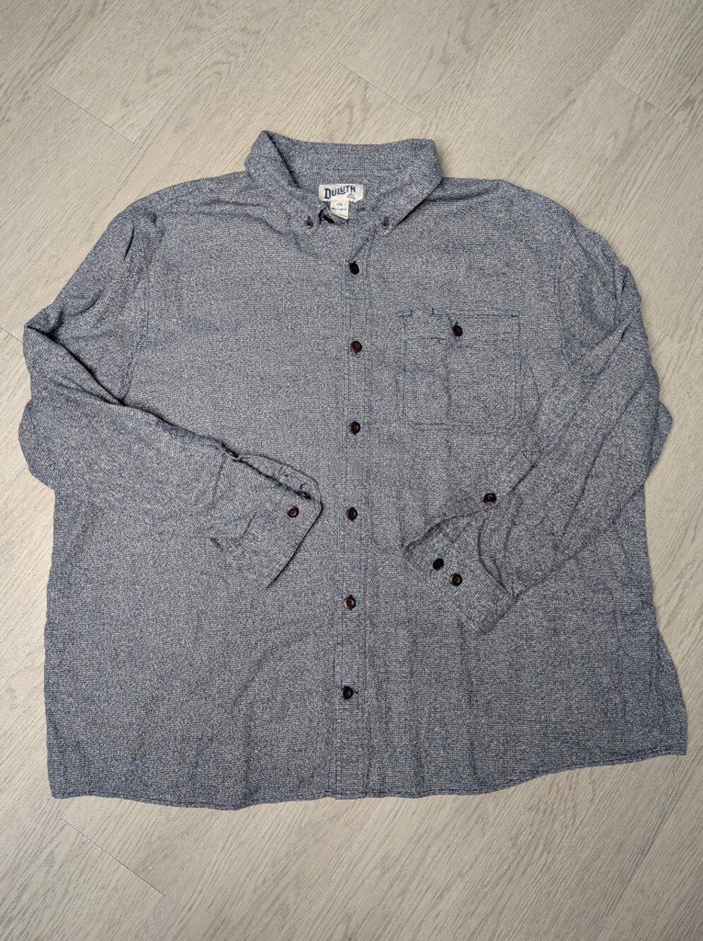 Duluth Trading Co Men's Button Down Shirt 3XL Relaxed Fit Blue Textured Long...